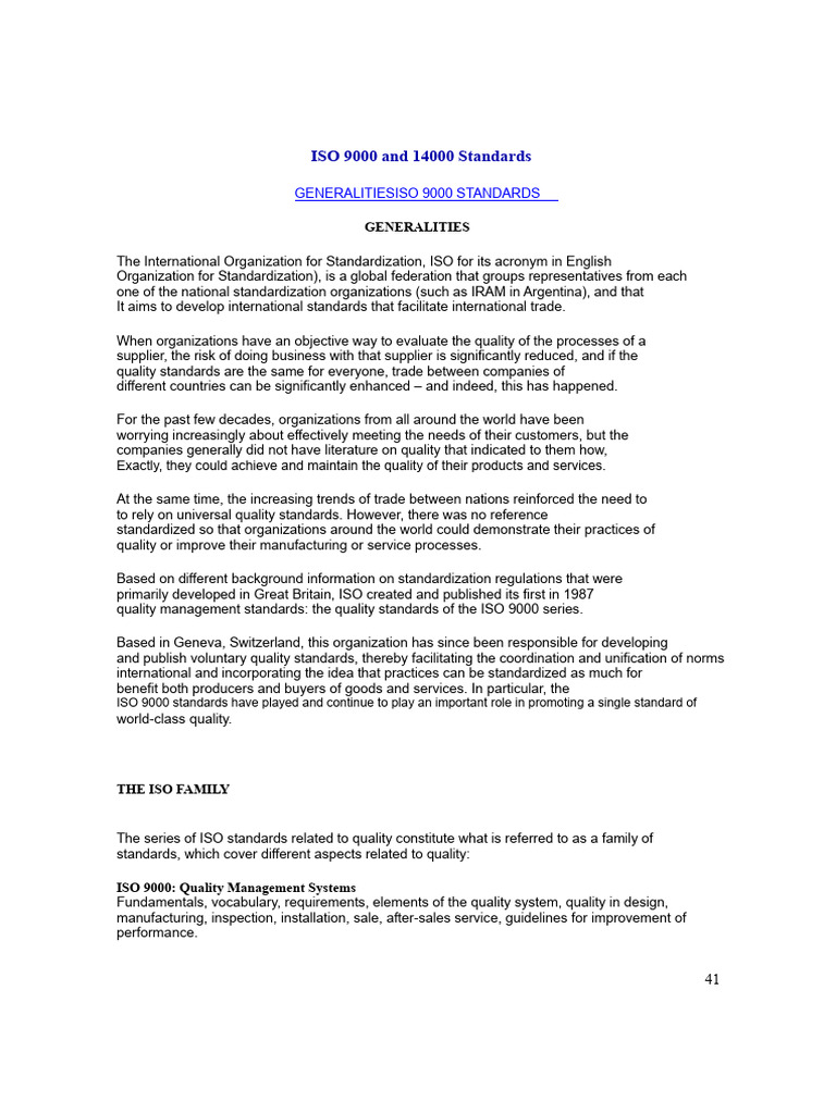 Understanding ISO 9000 and 14000 Standards | PDF | Quality Management ...