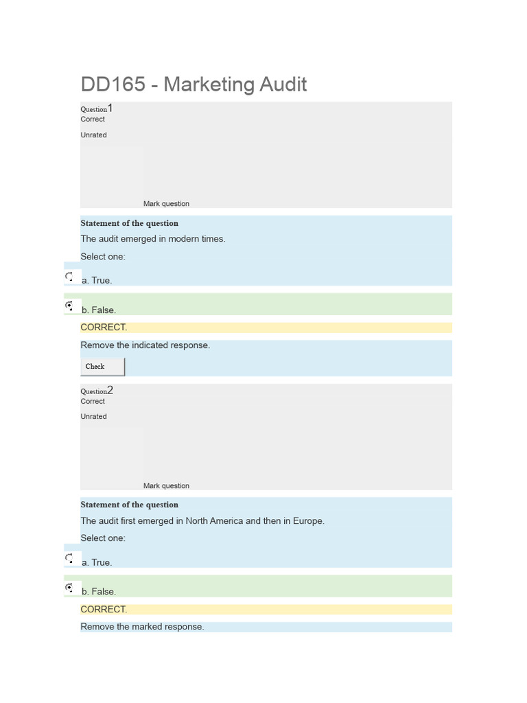 Self-Evaluation DD165 - Marketing Audit | PDF | Audit | Marketing