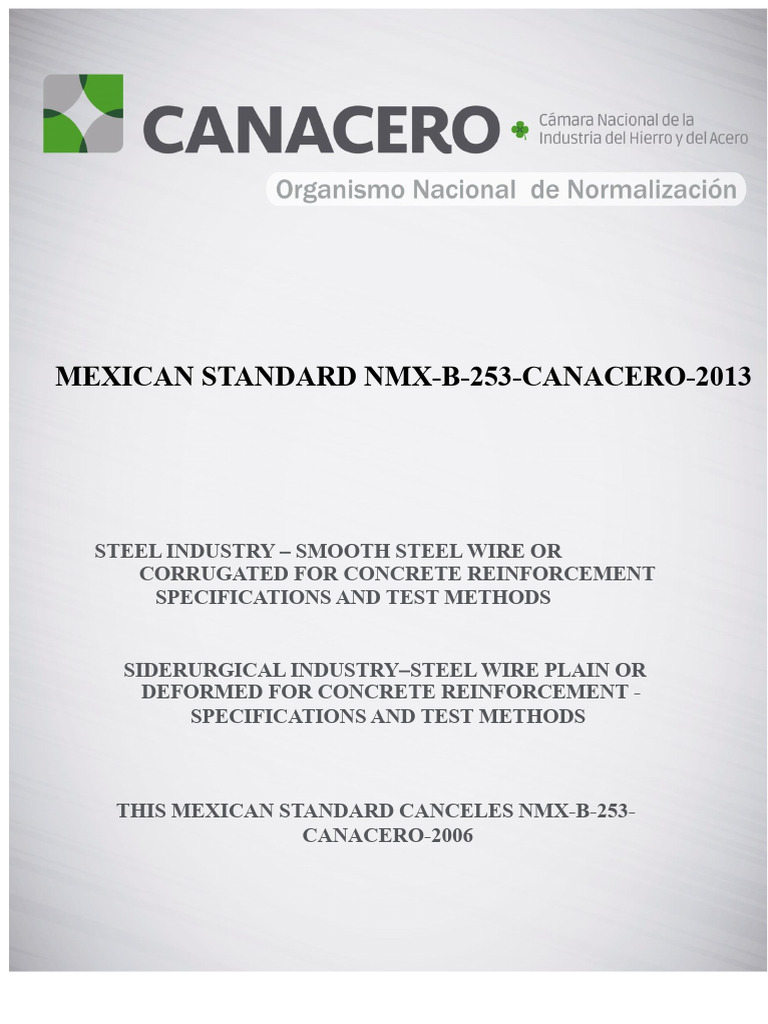 NMX B 253 Canacero 2013 | PDF | Yield (Engineering) | Strength Of Materials
