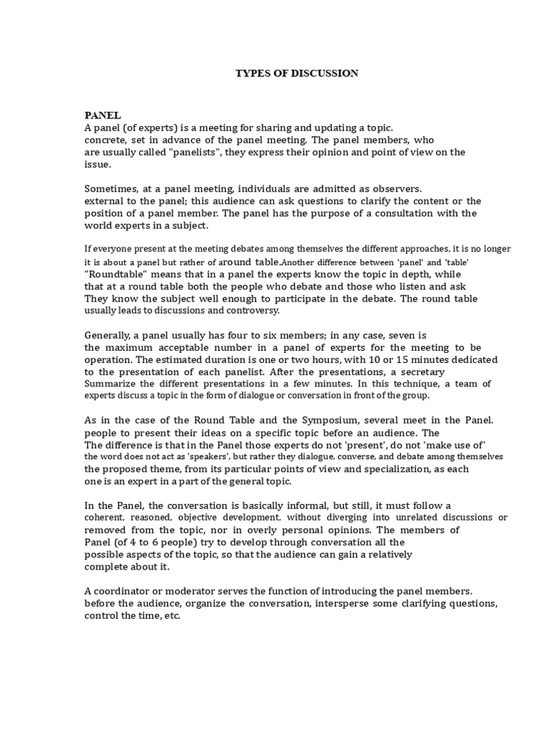 Types of Discussion Formats Explained | PDF | Internet Forum | Discourse