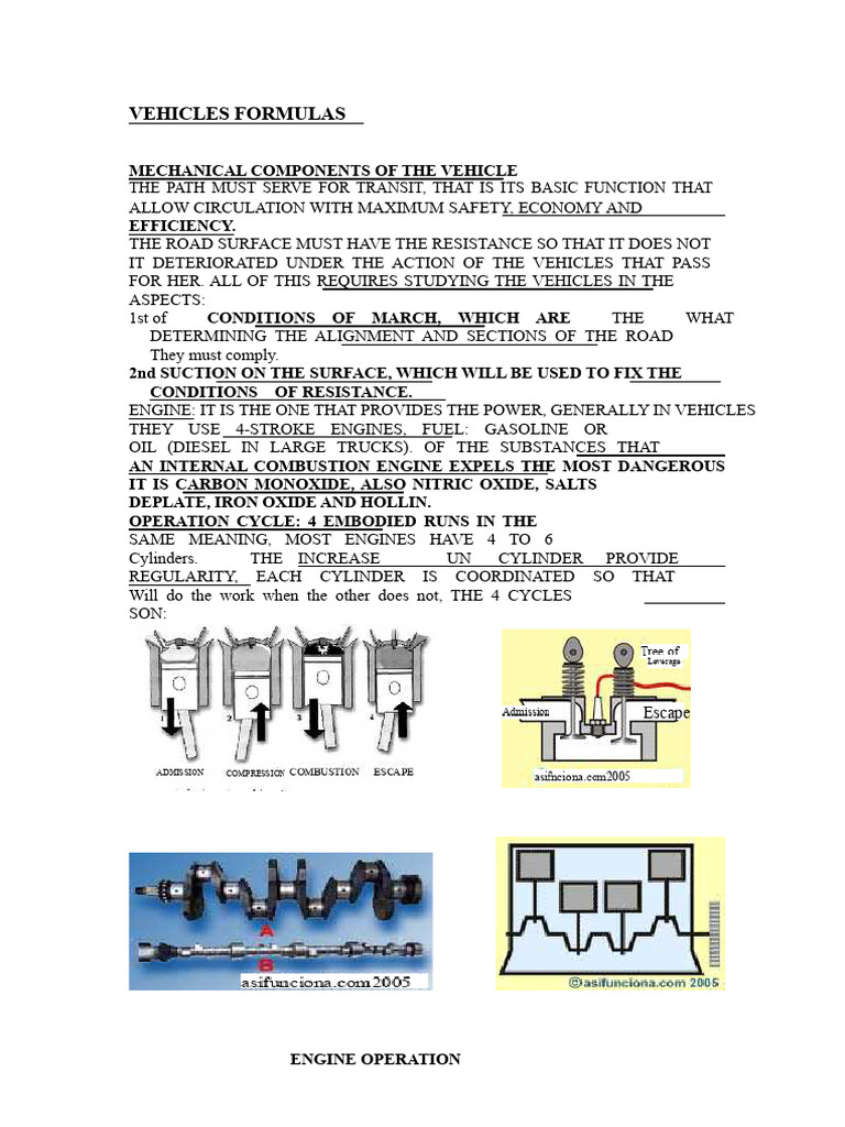Vehicle Formulas | PDF | Internal Combustion Engine | Clutch