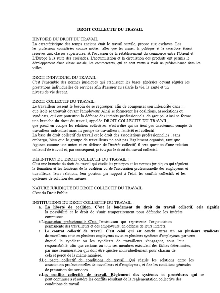 DROIT COLLECTIF DU TRAVAIL | PDF | Grève | Arbitrage