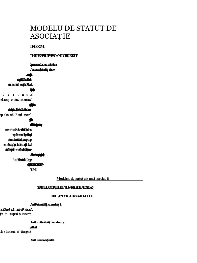 Model de Statut de Asociație | PDF