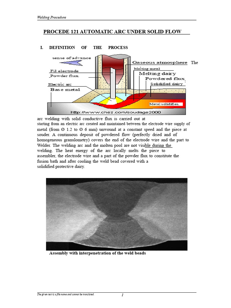 Automatic Arc Welding Process 121 | PDF | Welding | Construction