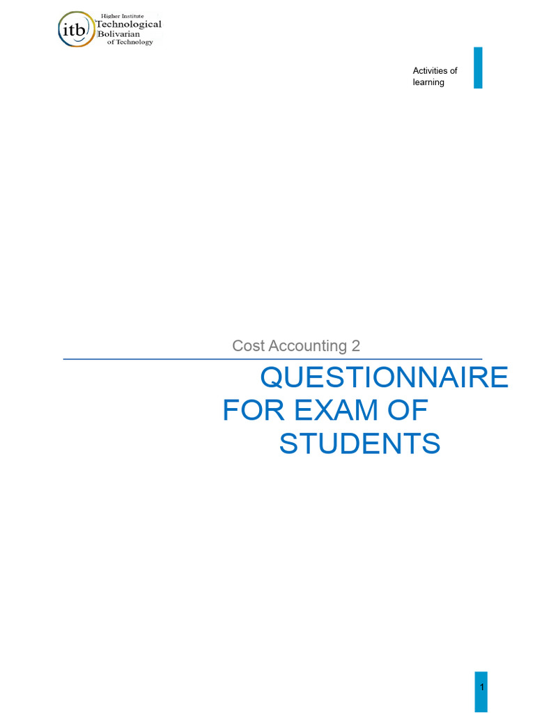 Student Questionnaire | PDF | Inventory | Cost Accounting