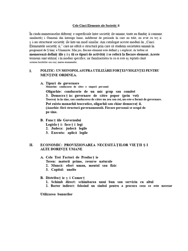 Cele Cinci Elemente Ale Societății | PDF