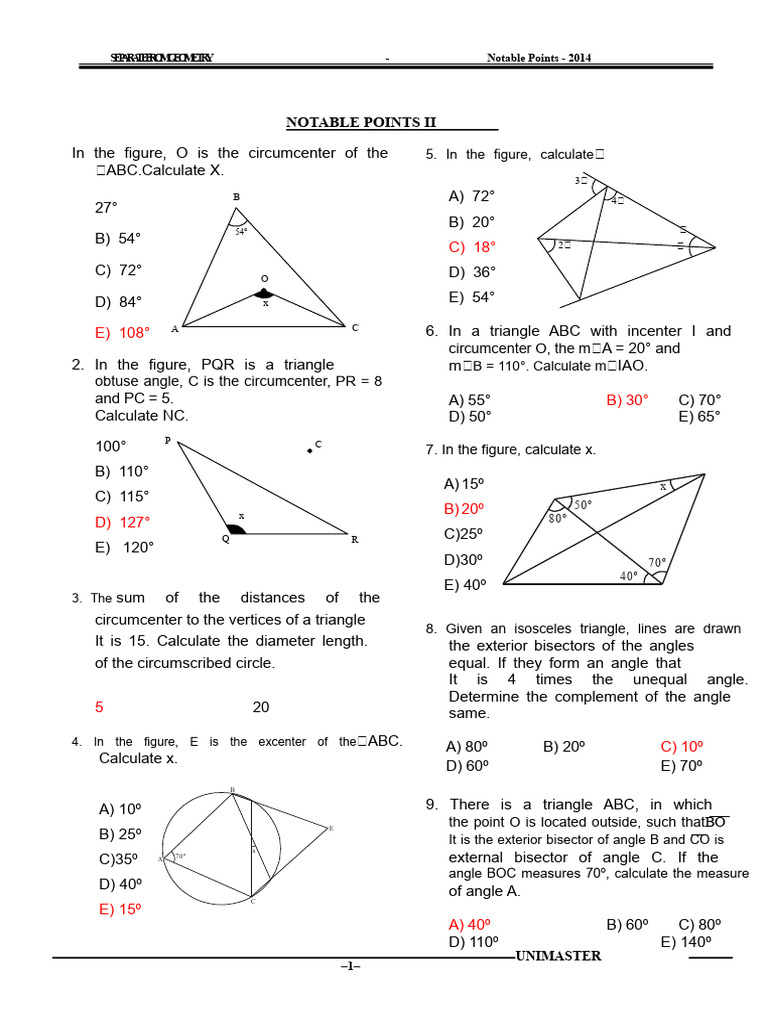 Geometry Problems and Solutions 2014 | PDF | Triangle | Triangle Geometry
