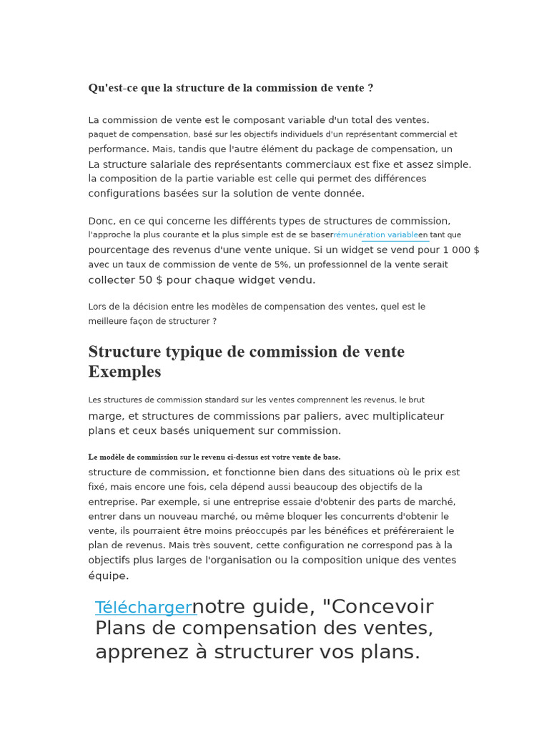 Structure des Commissions de Vente | PDF | Sodles | Business