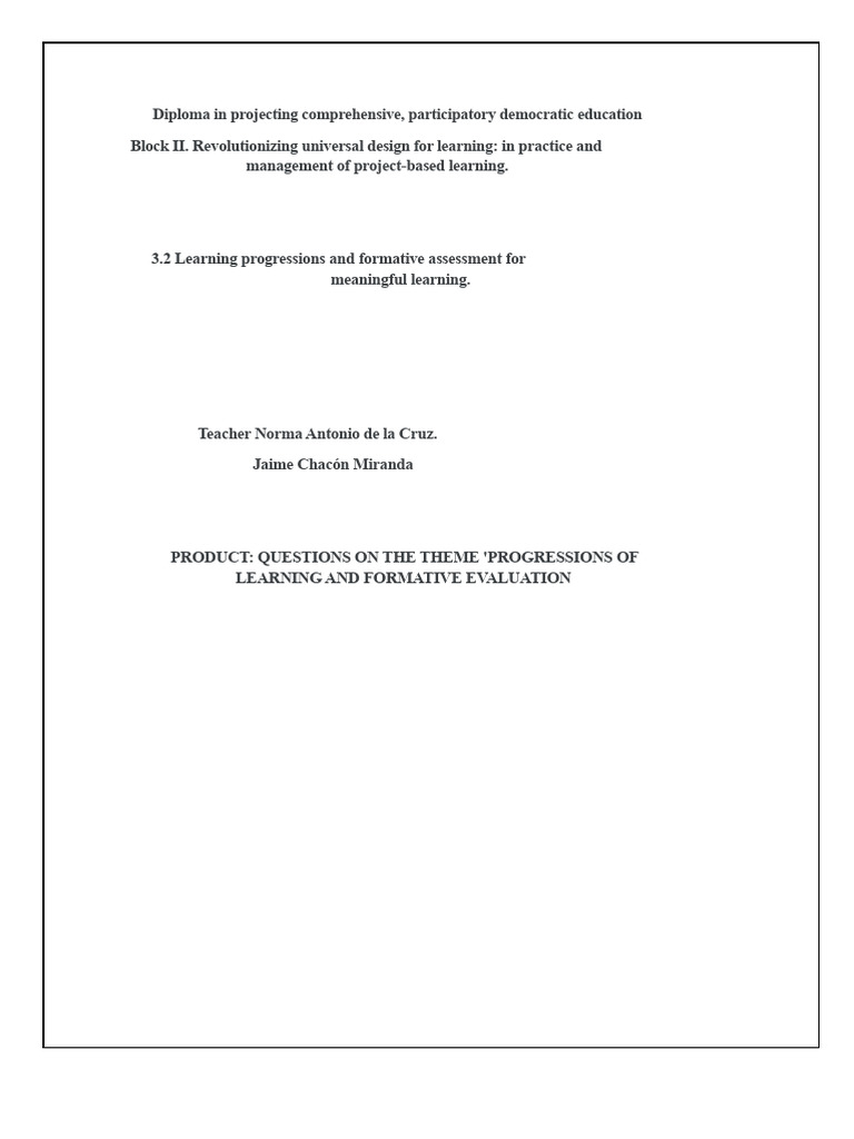 Learning Progressions & Formative Assessment | PDF | Learning ...