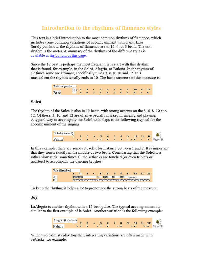 Flamenco Rhythm Styles Explained | PDF | Rhythm | Musical Forms