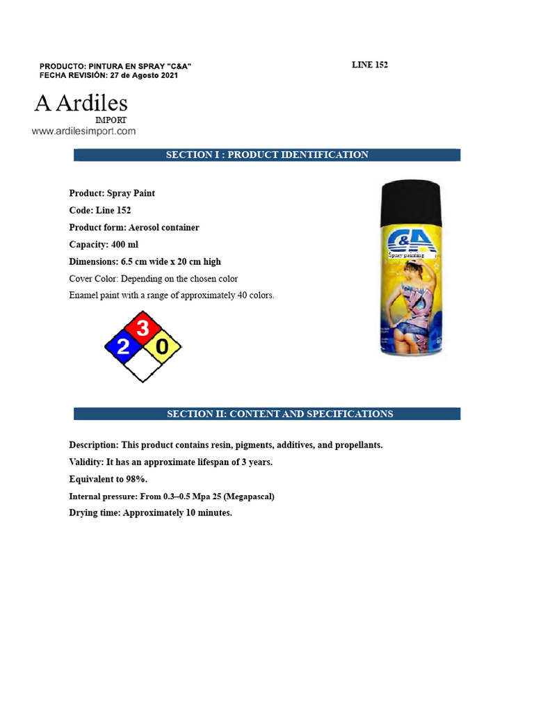 MSDS Sheets Spray | PDF | Breathing | Chemical Reactions