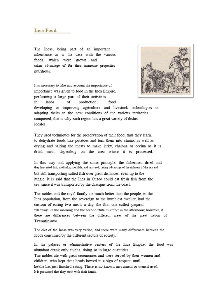 Inca food | PDF | Foods | Inca Empire