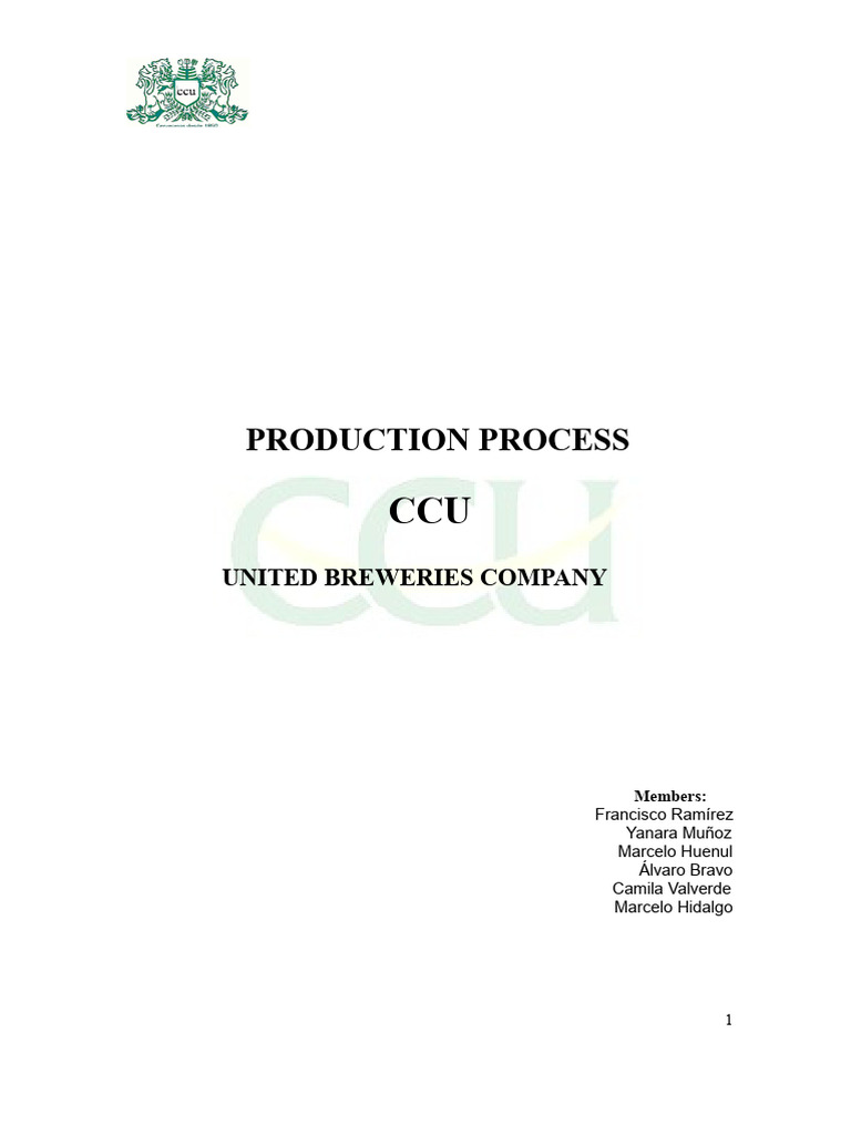 CCU Brewing Process Overview | PDF | Brewing | Fermented Drinks