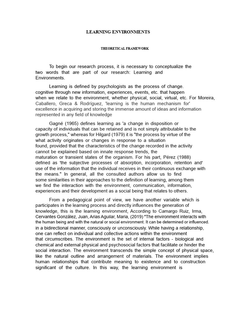 Understanding Learning Environments | PDF | Learning | Information