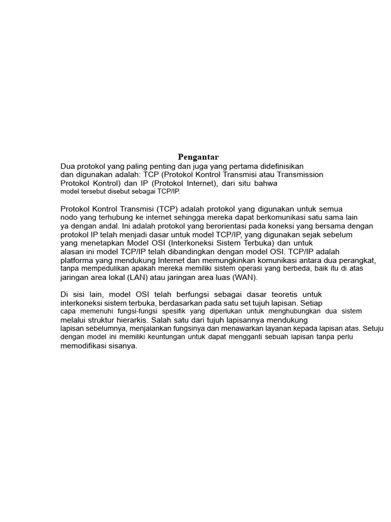 Persamaan Dan Perbedaan Antara OSI Dan TCP-IP | PDF