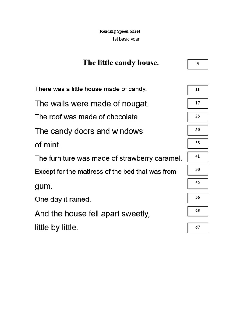 Reading Speed Text 1st Grade | PDF