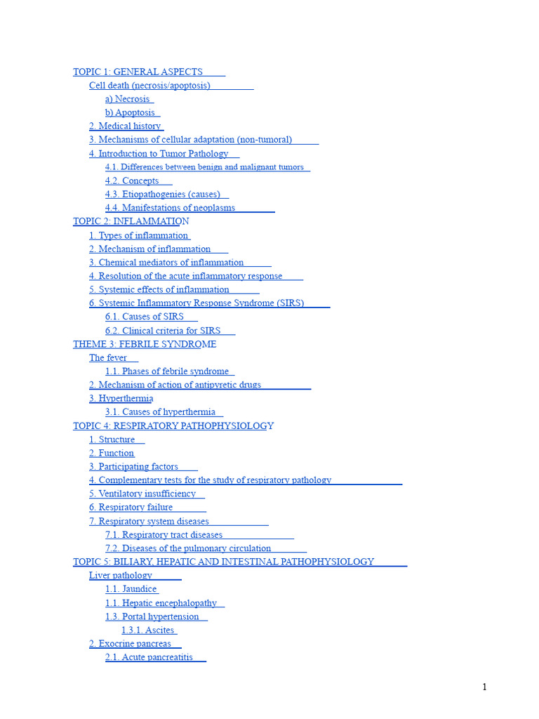 Pathophysiology Notes | PDF | Apoptosis | Inflammation