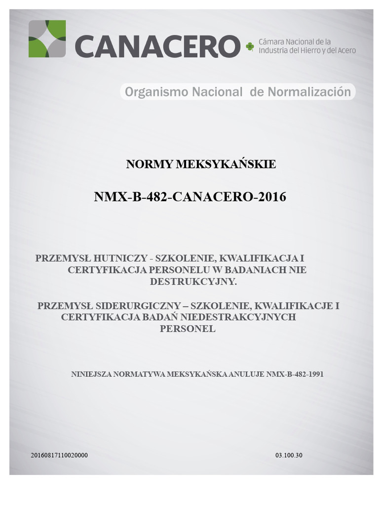 NMX B 482 Canacero 2016 | PDF