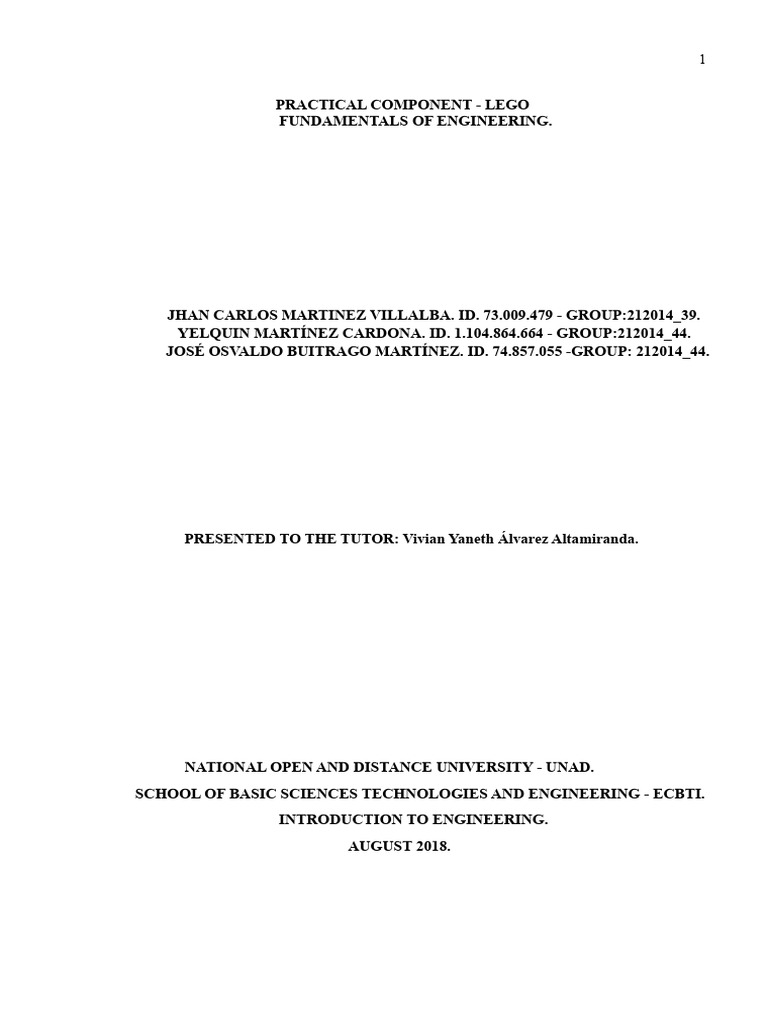 Practical Component - Lego | PDF | Neuroscience | Cognitive Science