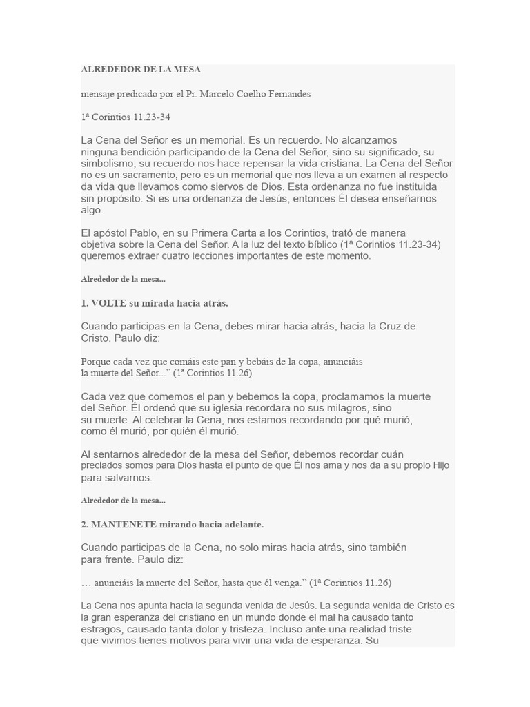 Lecciones de la Cena del Señor | PDF | eucaristía | Cristo (título)