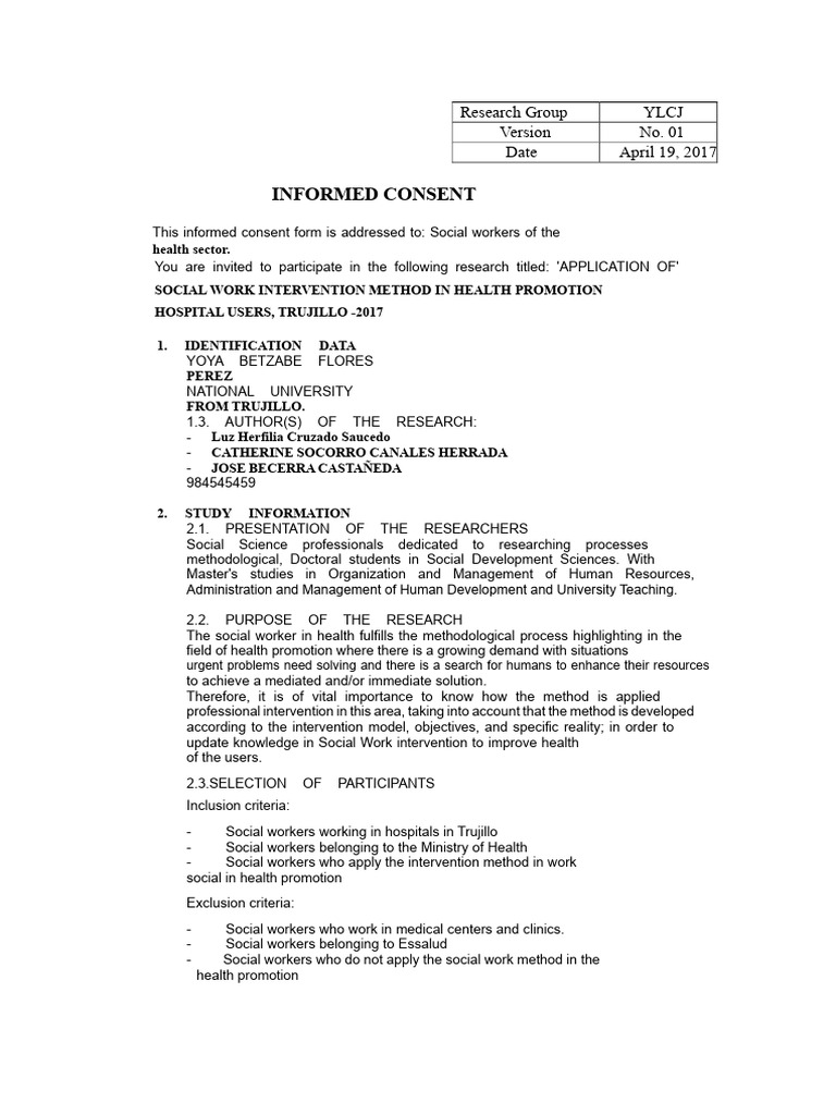 Informed Consent Model | PDF | Social Work | Informed Consent