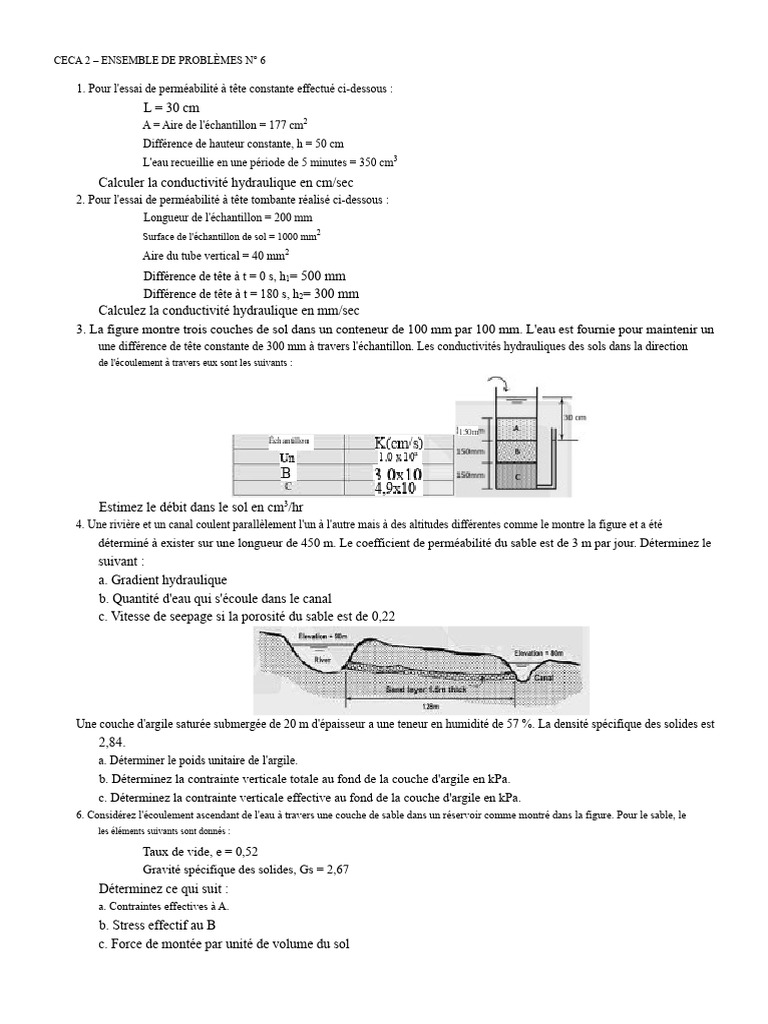 Problèmes de perméabilité et contraintes sol | PDF | Contrainte de ...