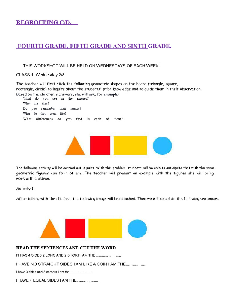 Geometry Workshop 2 | PDF | Rectangle | Geometric Shapes