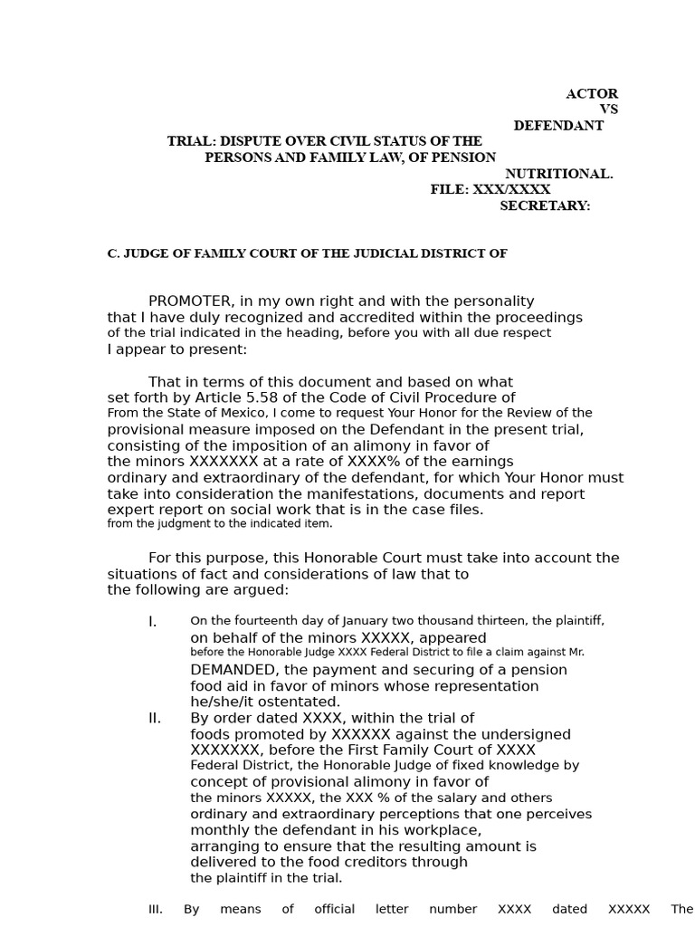 Civil Trial: Alimony Review Request | PDF | Legal Procedure | Justice