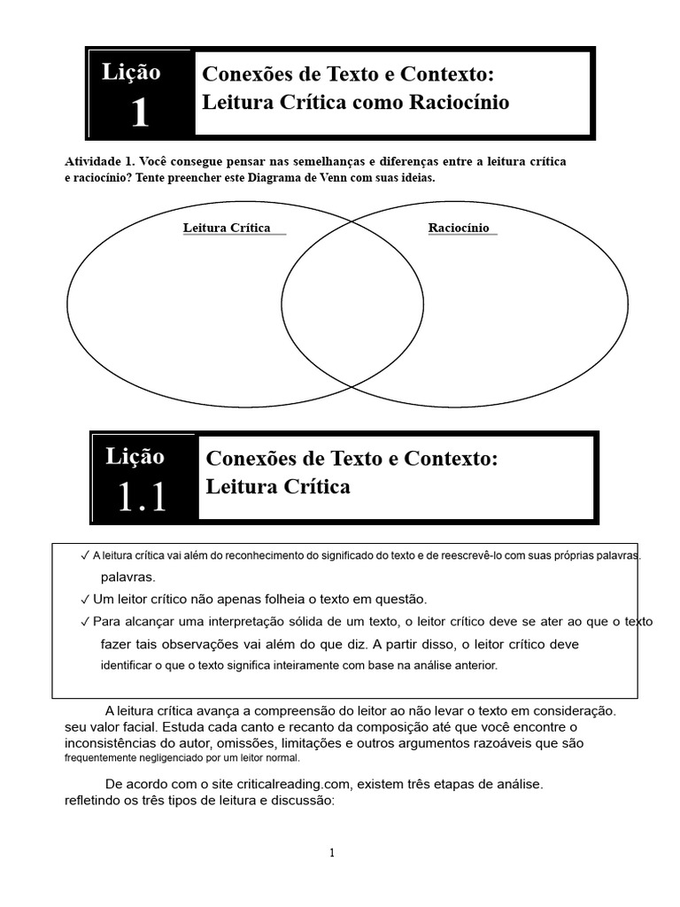 Leitura Crítica e Análise de Texto | PDF | Autor | Pensamento