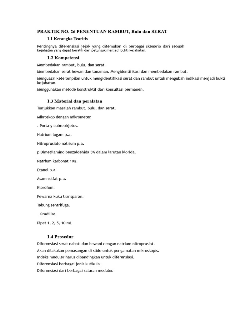 Analisis Forensik Rambut dan Serat | PDF