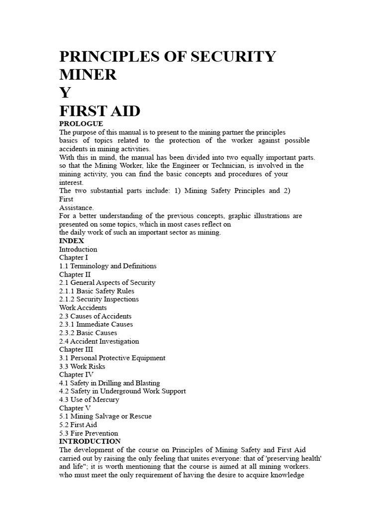 Mining Safety and First Aid Guide | PDF | Combustion | Fires