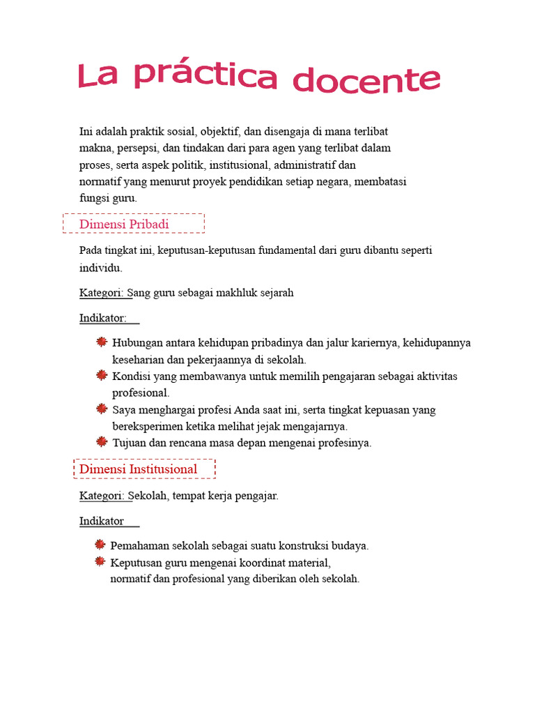 9 Indikator Panduan Observasi | PDF