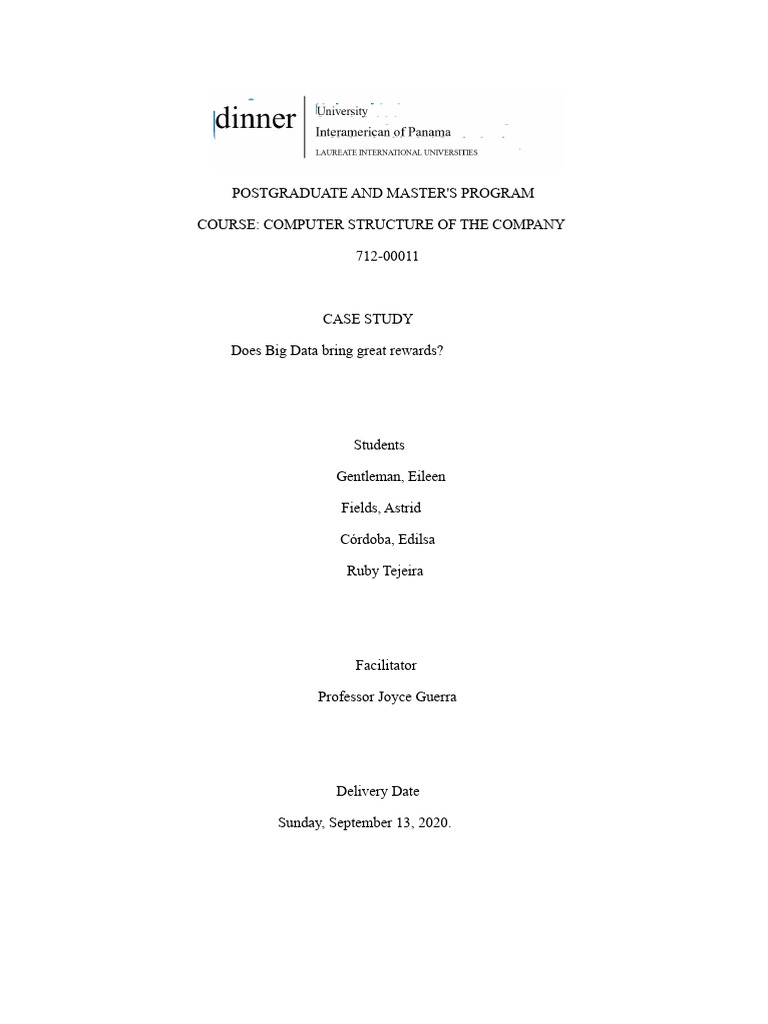 Final Case Module 2 in The Case of Big Data, It Brings Great Rewards ...