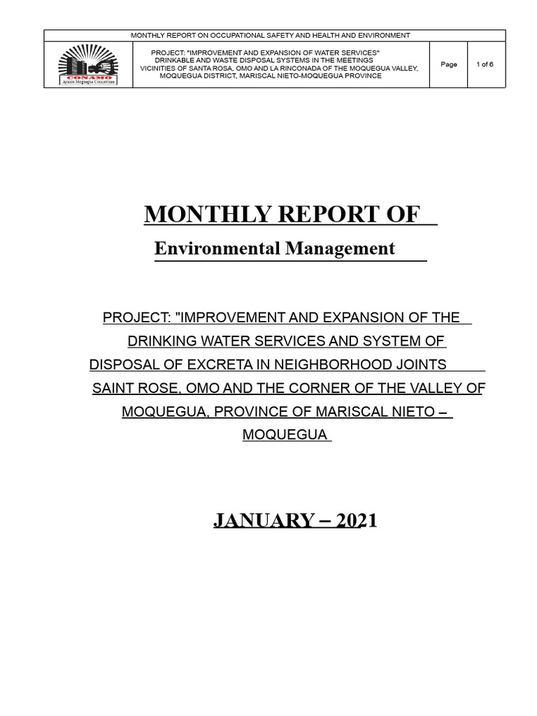 Monthly Safety & Environment Report | PDF | Waste | Waste Management