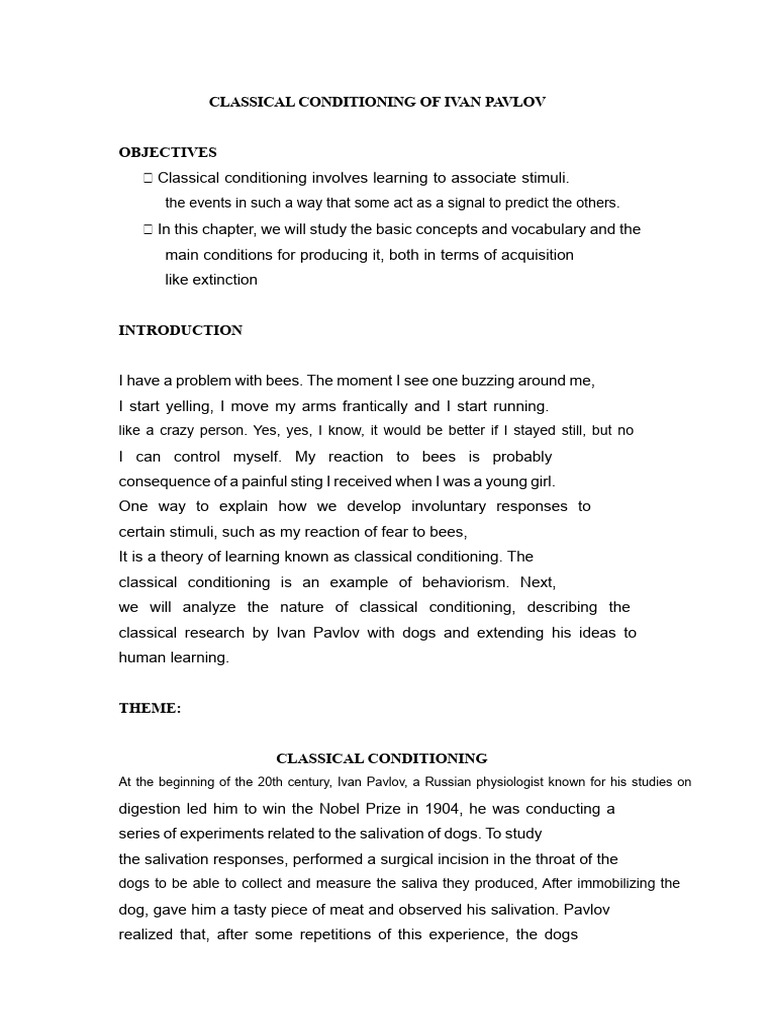 Understanding Pavlov's Classical Conditioning | PDF | Classical ...