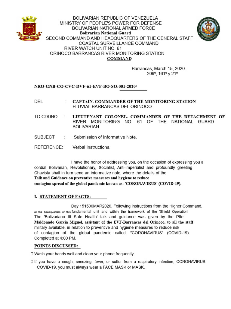 Information Note 001-2020 | PDF | Pandemic