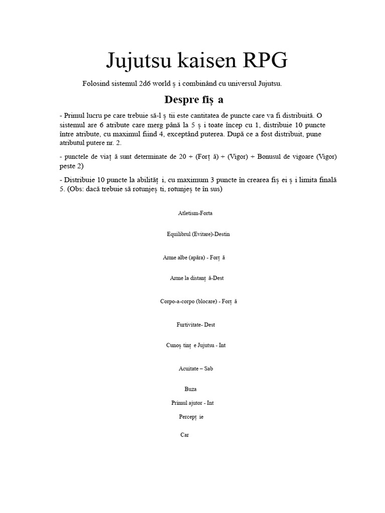 Jujutsu Kaisen RPG | PDF