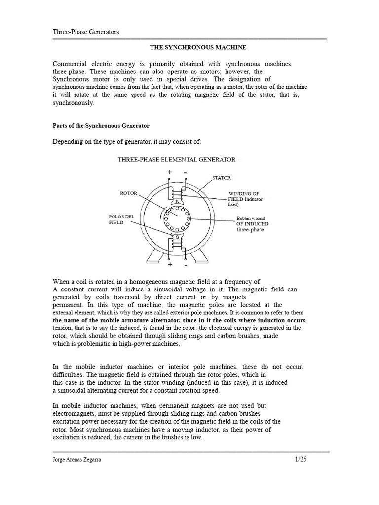 Three-Phase Generator | PDF | Electric Motor | Electric Generator