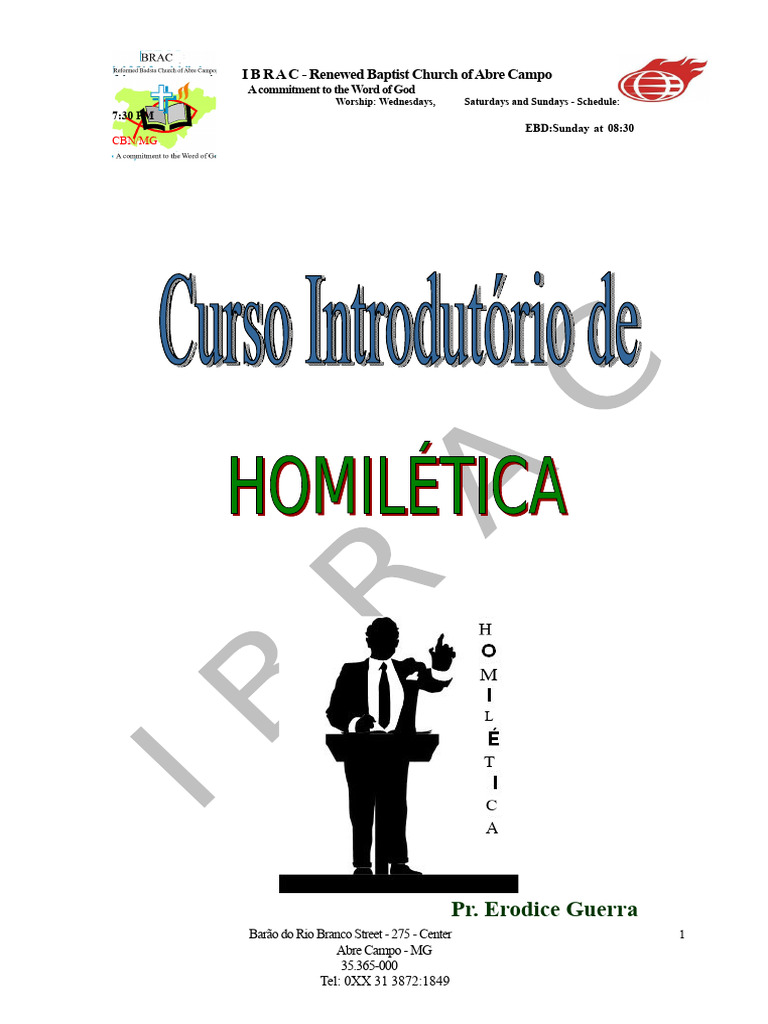 Homiletics Course at IBRAC Church | PDF | Sermon | Homiletics