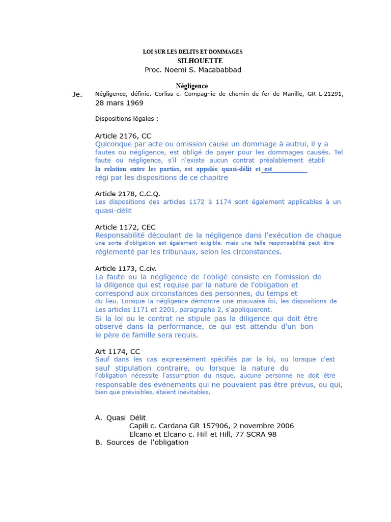 Responsabilité civile et négligence | PDF | Crimes | Crime et violence