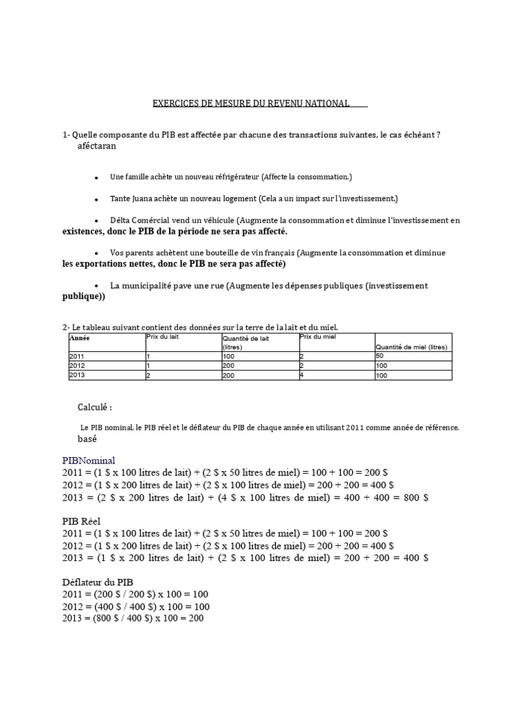 Mesure du Revenu National et PIB | PDF | Produit intérieur brut | Économie