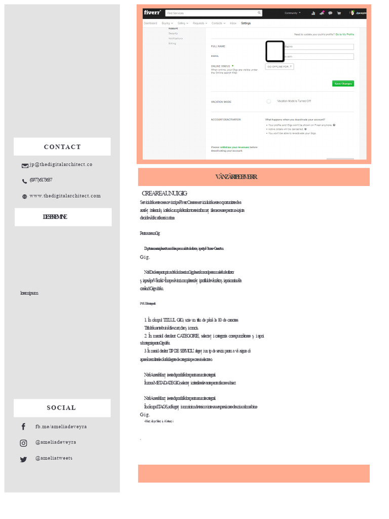 Fiverr Ebook Crearea Unui Gig | PDF