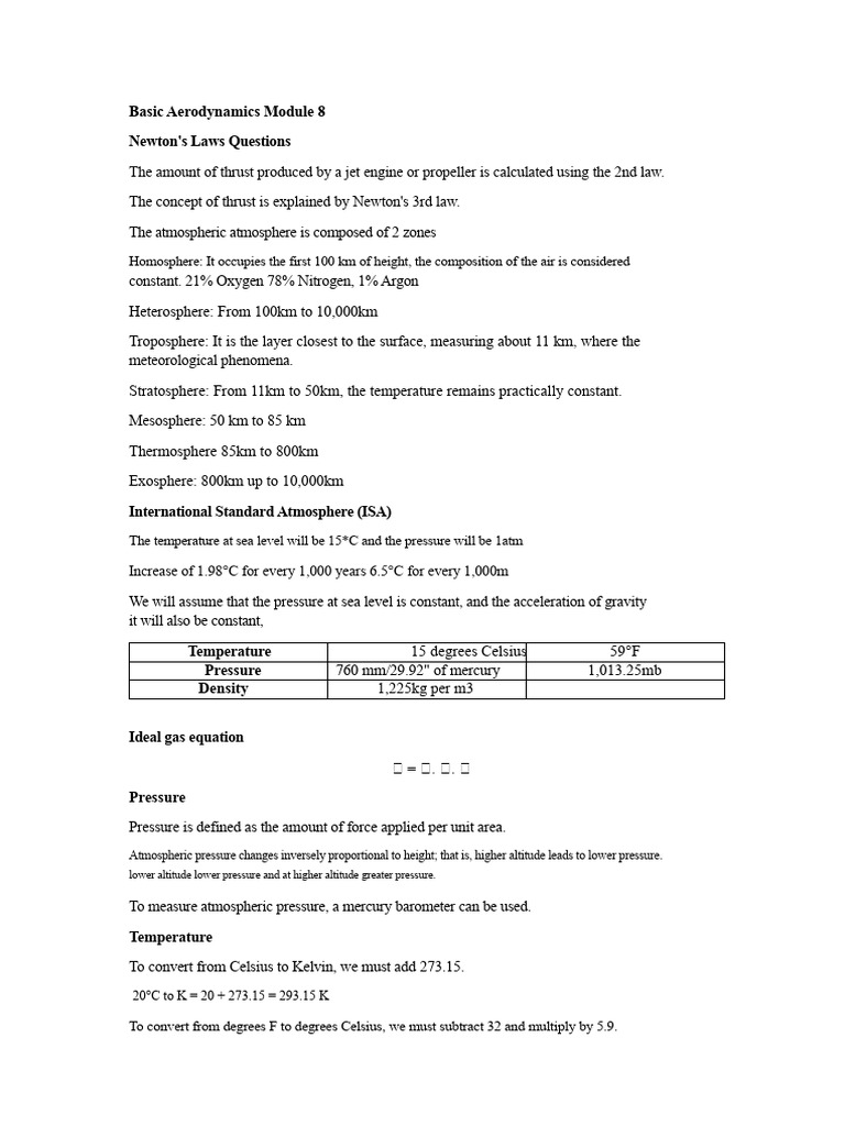 Basic Aerodynamics Module 8 PDF | PDF | Lift (Force) | Flight Control ...
