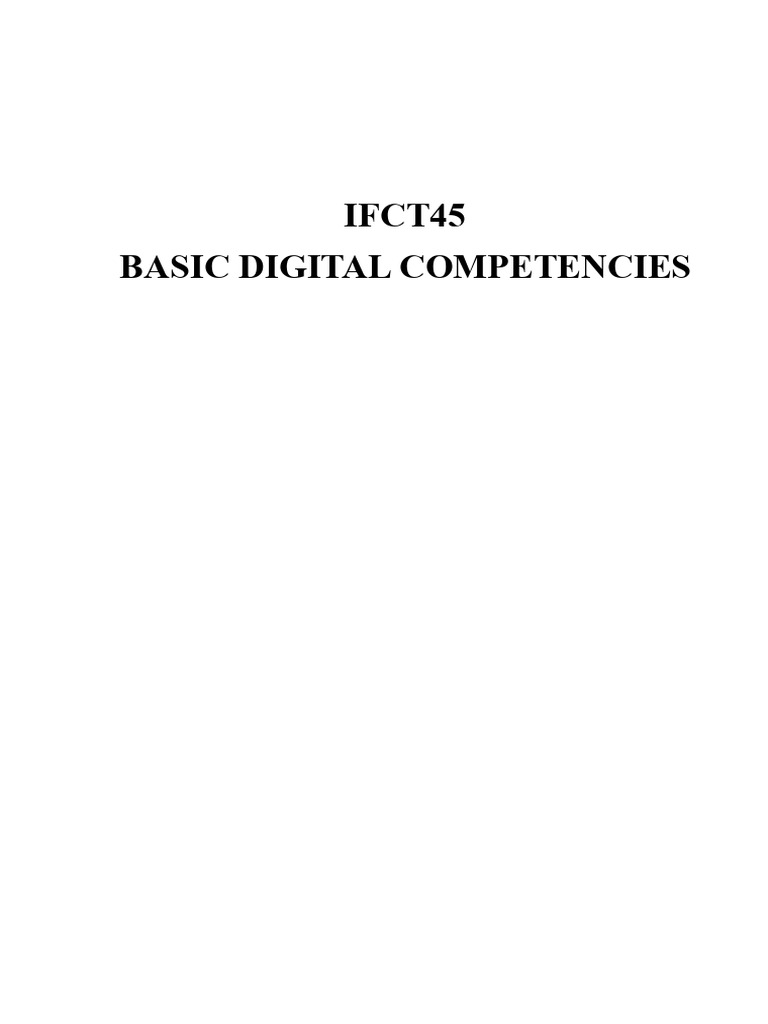 Basic Digital Competencies Guide | PDF | World Wide Web | Internet & Web