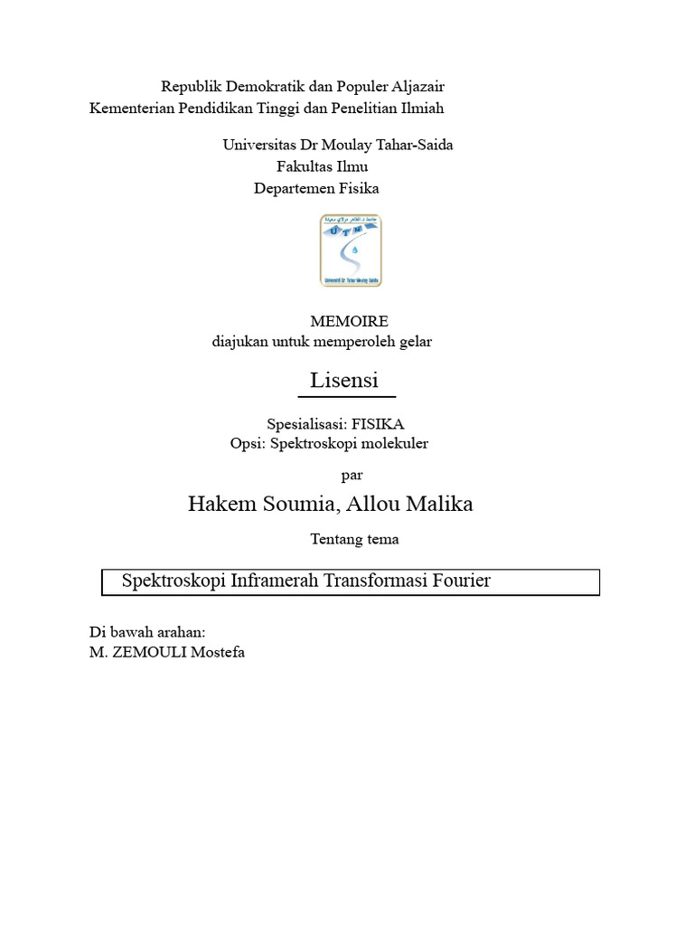 Spektroskopi Inframerah Transformasi Fourier | PDF