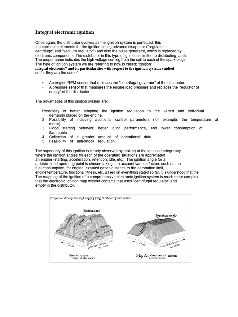 Integral Electronic Ignition System Explained | PDF | Distributor | Engines
