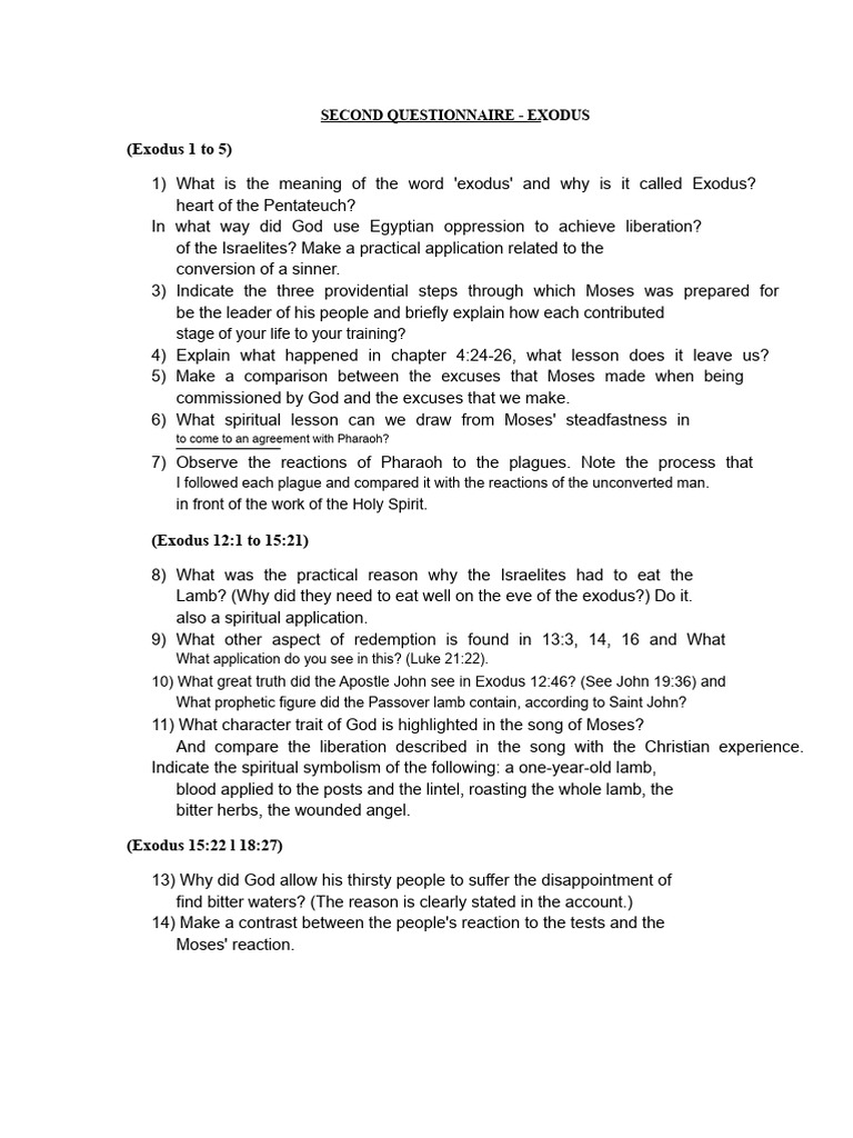 Exodus Insights: Spiritual Lessons & Applications | PDF | The Exodus ...