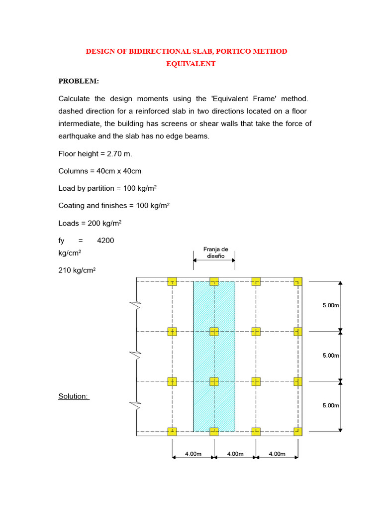 Bidirectional Slab Design Using Portico Method | PDF | Beam (Structure ...