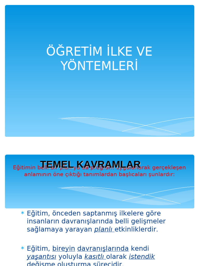 Retim Ilke Ve Yont Ders Notu 1 AKdR | PDF