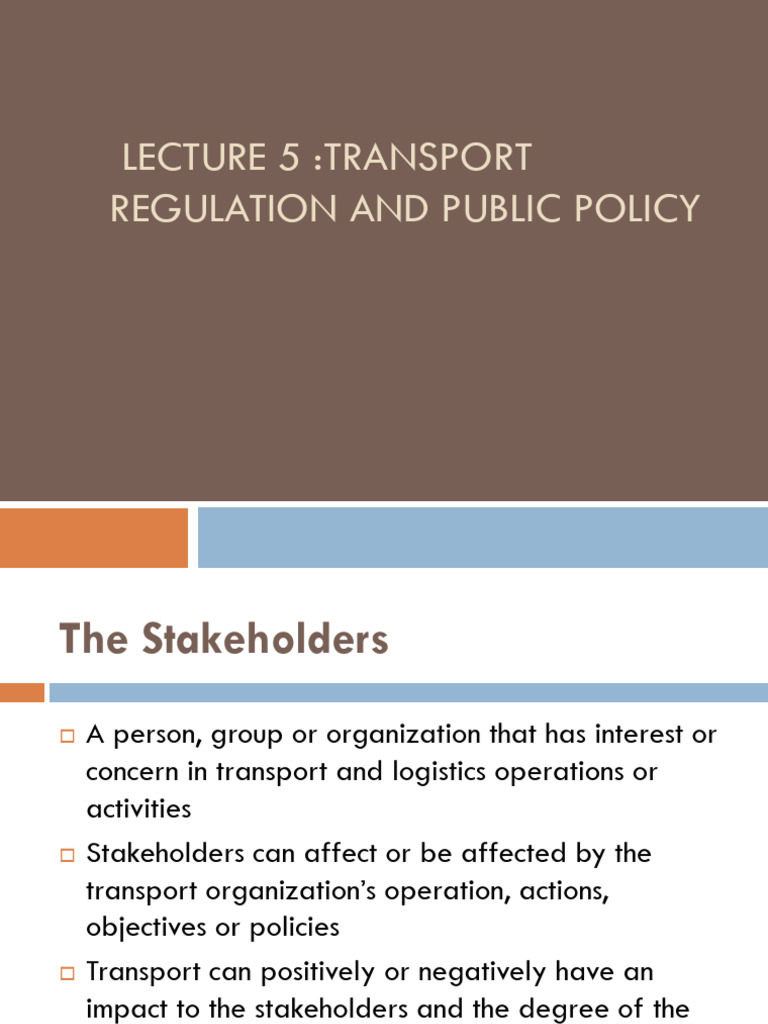 Lecture 6 Transport Regulations and Public Policy1 | PDF | Transport | Road